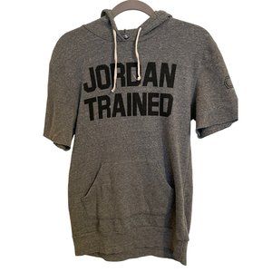 JORDAN TRAINED HOODIE SIZE SMALL CUT OFF KANGAROO POCKET RIBBED HEM